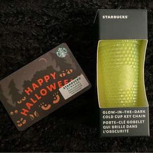 NEW! STARBUCKS Halloween GITD Tumbler Cup KEYCHAIN